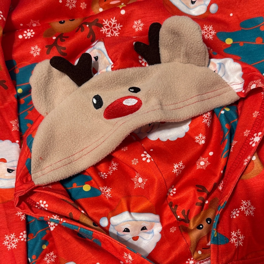 Festive Red Christmas Print Fabric